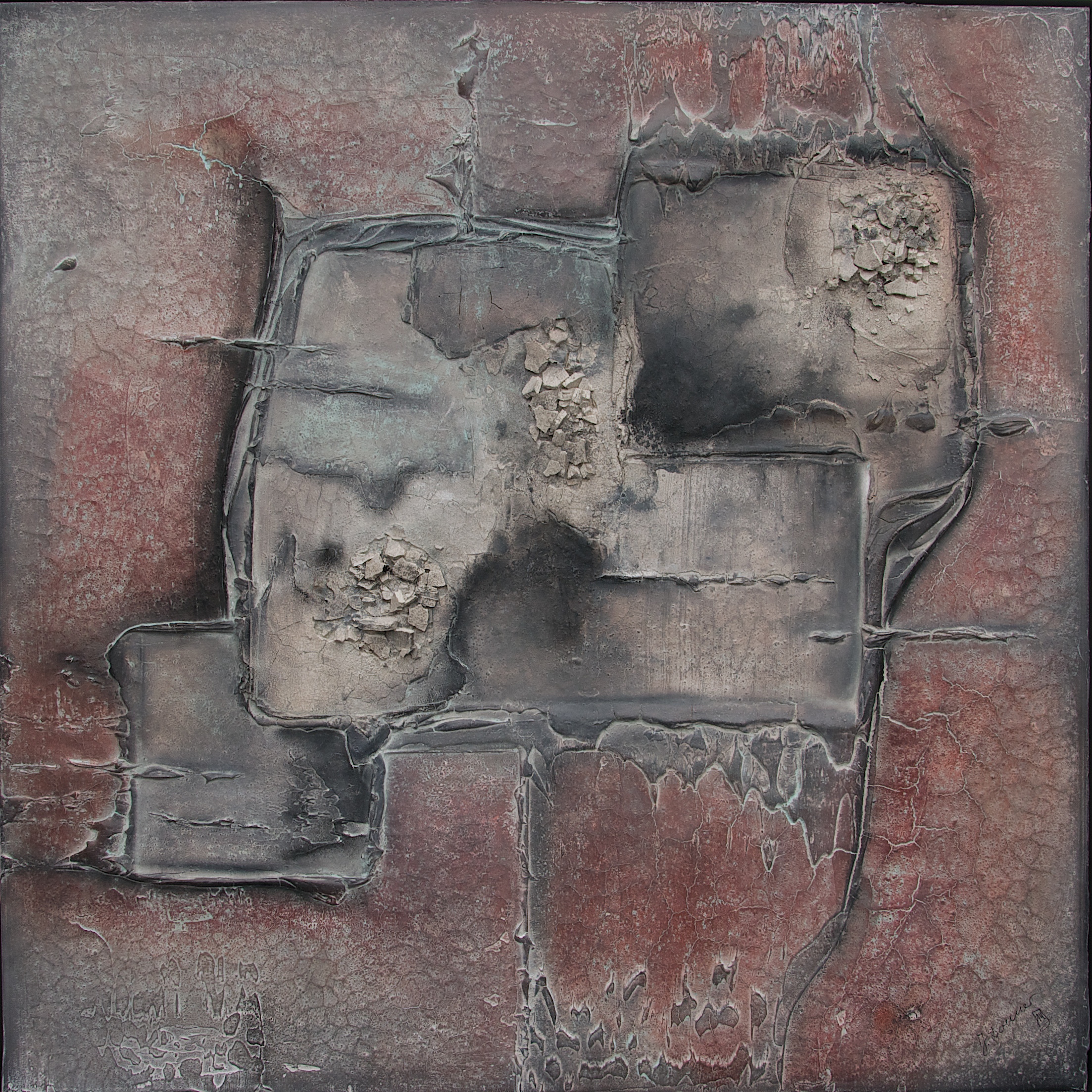 Marmormehl_ Sumpfkalk_Tusche_Pigmente_Kohle_Leinwand_90 x 90 cm